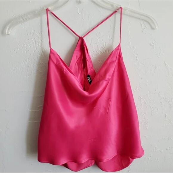 ZARA SATIN CAMISOLE LIGHT FUCHSIA - Picture 7 of 8